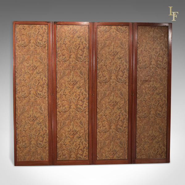 Antique Folding Screen, Victorian Walnut c.1870 - London Fine Antiques