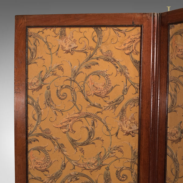 Antique Folding Screen, Victorian Walnut c.1870 - London Fine Antiques
