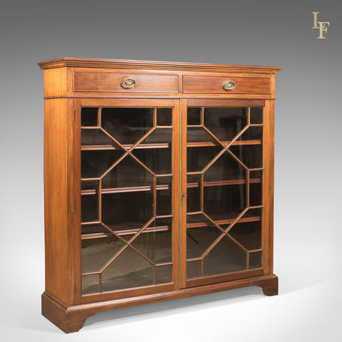 Antique Glazed Bookcase, Edwardian Display Cabinet, c.1910 - London Fine Antiques