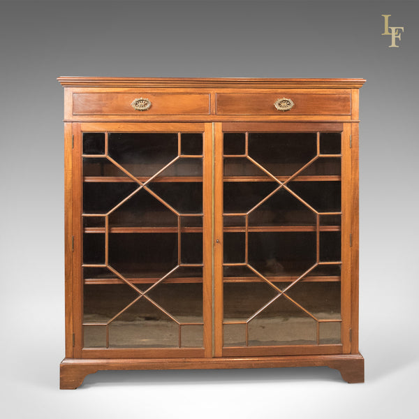 Antique Glazed Bookcase, Edwardian Display Cabinet, c.1910 - London Fine Antiques