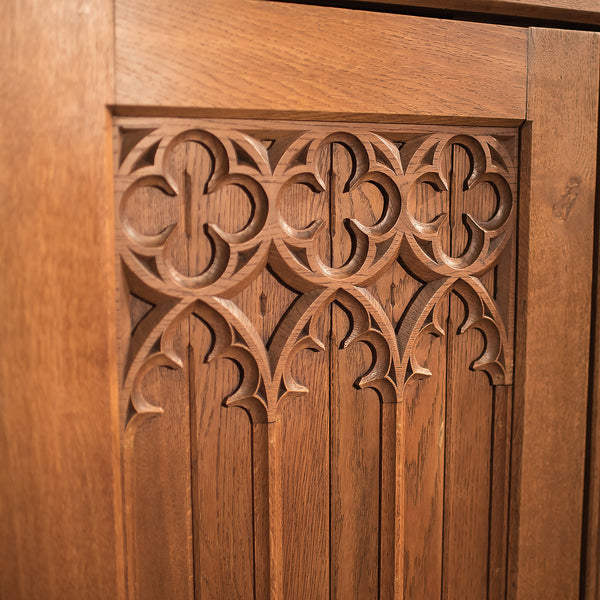 Antique Hall Cupboard, Victorian Oak c.1880 - London Fine Antiques