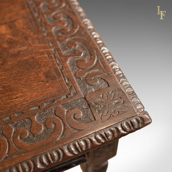 Antique Hall Table, Georgian Carved Oak, circa 1800 - London Fine Antiques