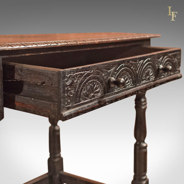 Antique Hall Table, Georgian Carved Oak, circa 1800 - London Fine Antiques