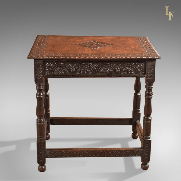 Antique Hall Table, Georgian Carved Oak, circa 1800 - London Fine Antiques