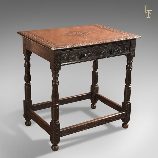 Antique Hall Table, Georgian Carved Oak, circa 1800 - London Fine Antiques