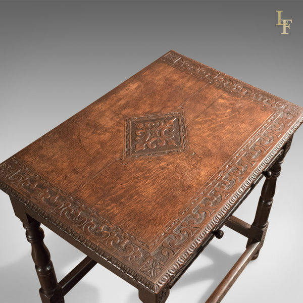 Antique Hall Table, Georgian Carved Oak, circa 1800 - London Fine Antiques