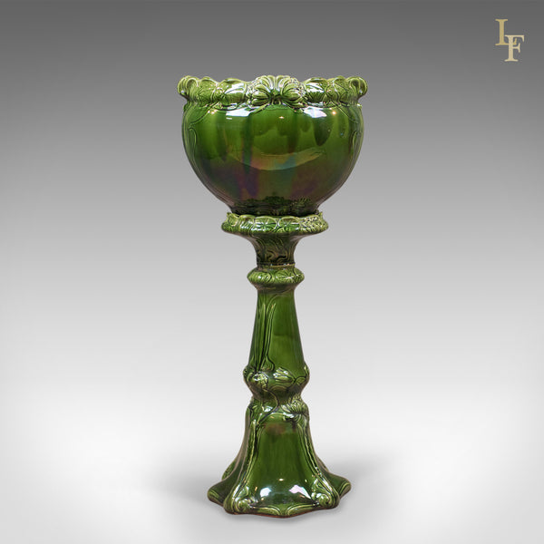 Antique Jardiniere, Victorian Majolica Plant Stand - London Fine Antiques