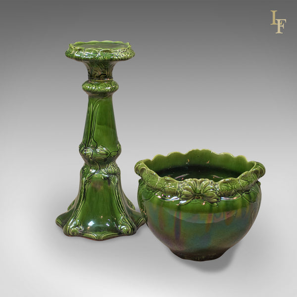 Antique Jardiniere, Victorian Majolica Plant Stand - London Fine Antiques