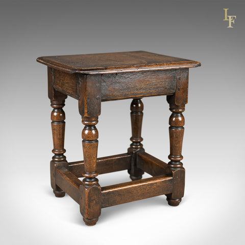 Antique Joint Stool, Victorian Jacobean Revival, English c.1850 - London Fine Antiques