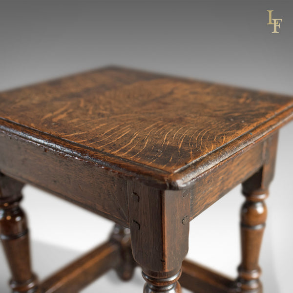 Antique Joint Stool, Victorian Jacobean Revival, English c.1850 - London Fine Antiques