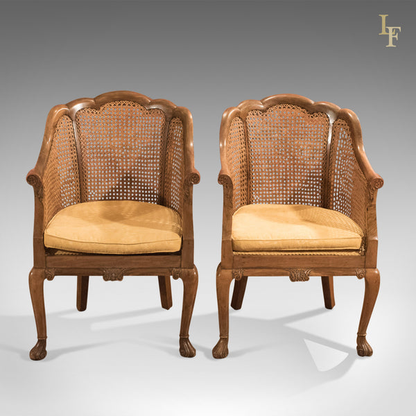 Antique Pair of Chairs, Edwardian, Bergere, Conservatory c.1910 - London Fine Antiques