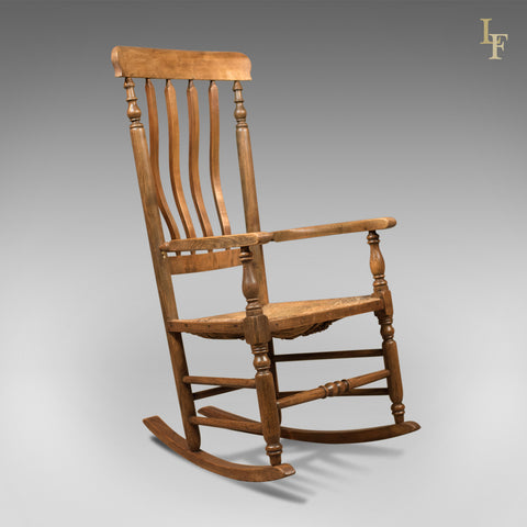 Antique Rocking Chair, Georgian Oak and Ash - London Fine Antiques