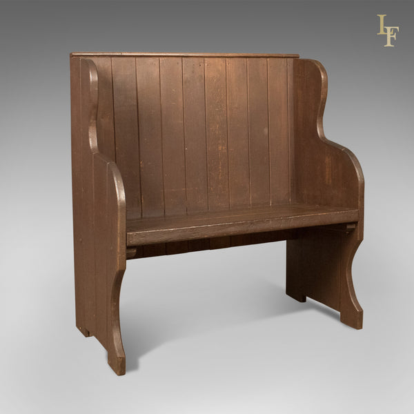 Antique Settle, 19th Century Bench, Pew, English, c.1890 - London Fine Antiques