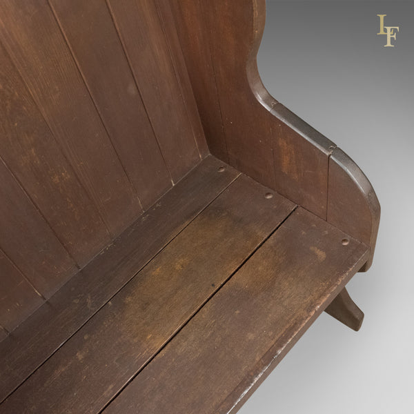 Antique Settle, 19th Century Bench, Pew, English, c.1890 - London Fine Antiques