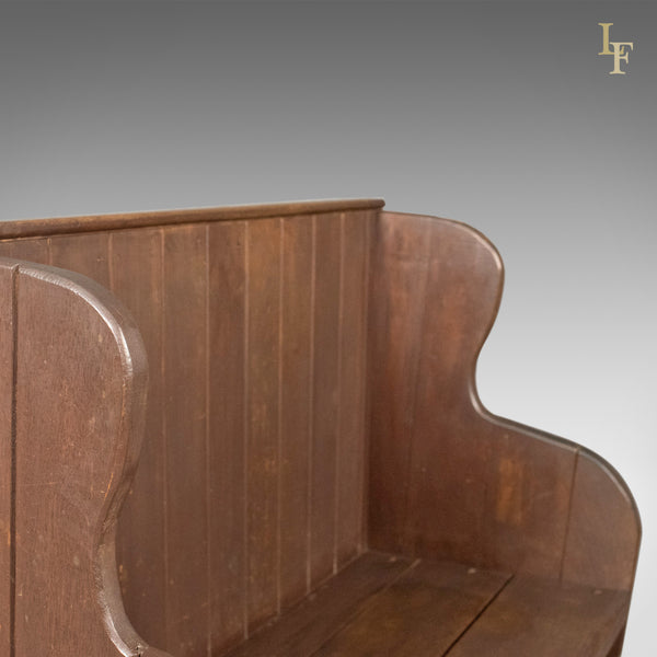 Antique Settle, 19th Century Bench, Pew, English, c.1890 - London Fine Antiques
