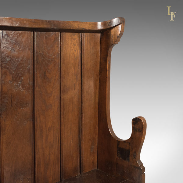 Antique Settle, Victorian Tavern Bench, c.1850 - London Fine Antiques
