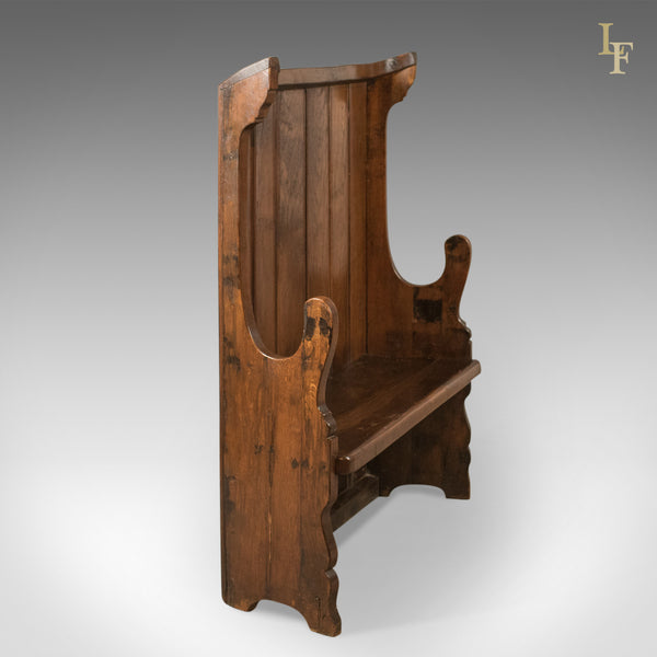 Antique Settle, Victorian Tavern Bench, c.1850 - London Fine Antiques