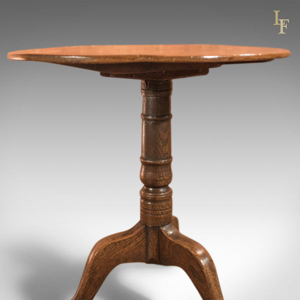 Antique Side Table, Circular, Georgian, Oak, Occasional, Tripod, English - London Fine Antiques