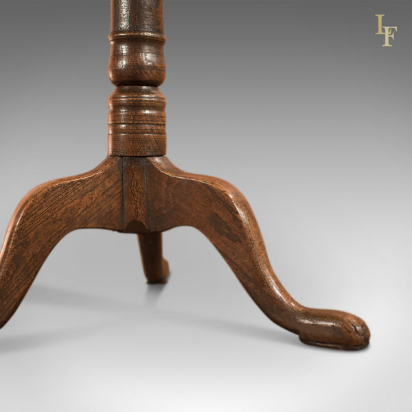 Antique Side Table, Circular, Georgian, Oak, Occasional, Tripod, English - London Fine Antiques