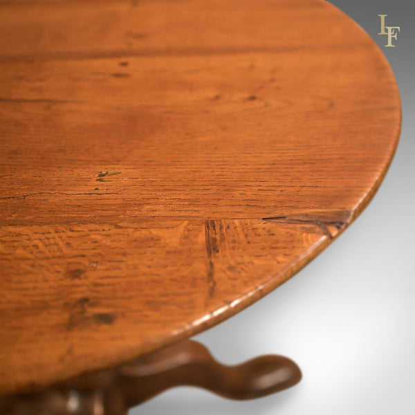 Antique Side Table, Circular, Georgian, Oak, Occasional, Tripod, English - London Fine Antiques