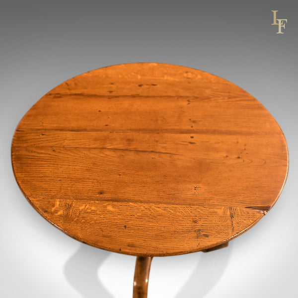Antique Side Table, Circular, Georgian, Oak, Occasional, Tripod, English - London Fine Antiques