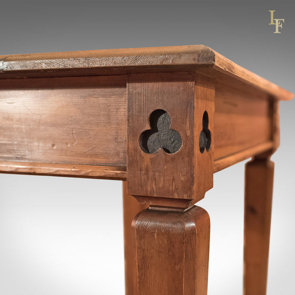 Antique Side Table, Victorian Pitch Pine Alter, c.1860 - London Fine Antiques