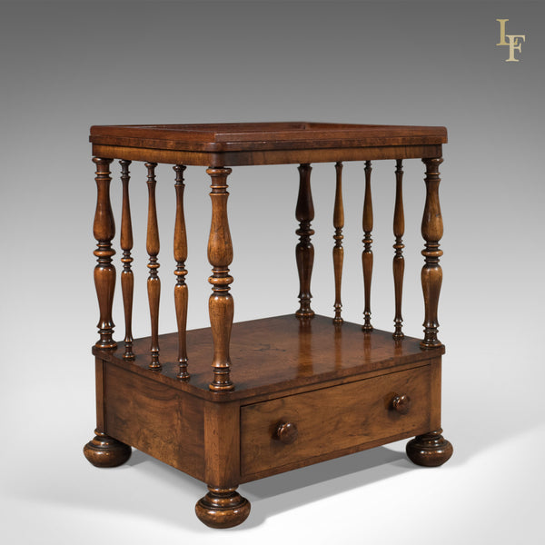 Antique Side Table, Victorian Whatnot, Burr Walnut, English c.1870 - London Fine Antiques