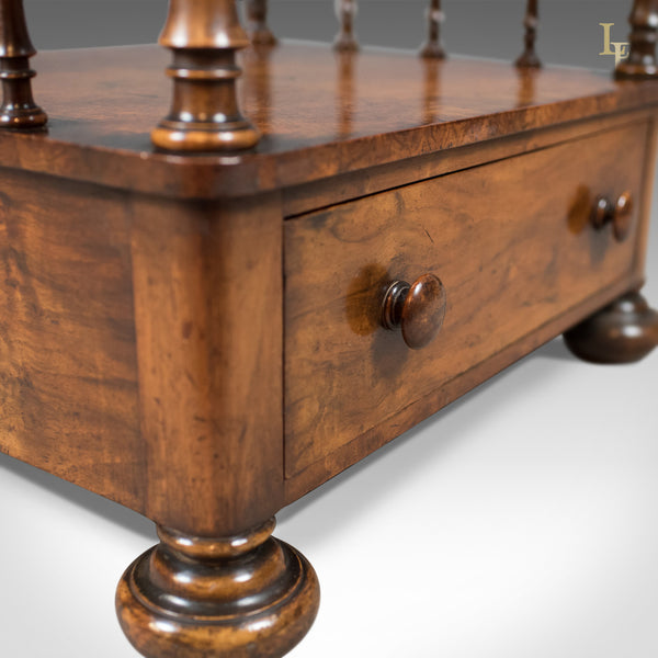Antique Side Table, Victorian Whatnot, Burr Walnut, English c.1870 - London Fine Antiques