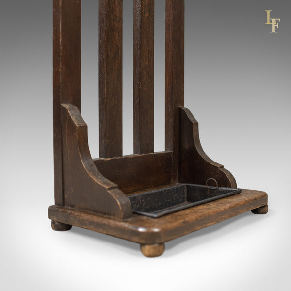 Antique Stick Stand, Edwardian Oak Hall Valet c.1910 - London Fine Antiques