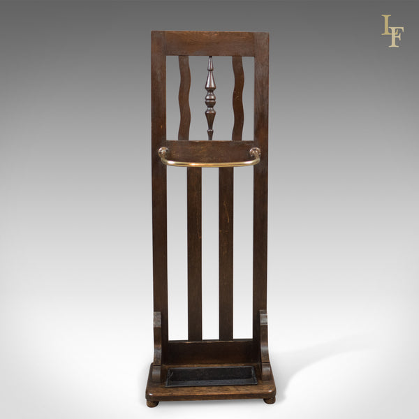 Antique Stick Stand, Edwardian Oak Hall Valet c.1910 - London Fine Antiques