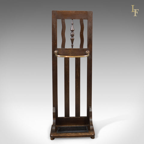 Antique Stick Stand, Edwardian Oak Hall Valet c.1910 - London Fine Antiques