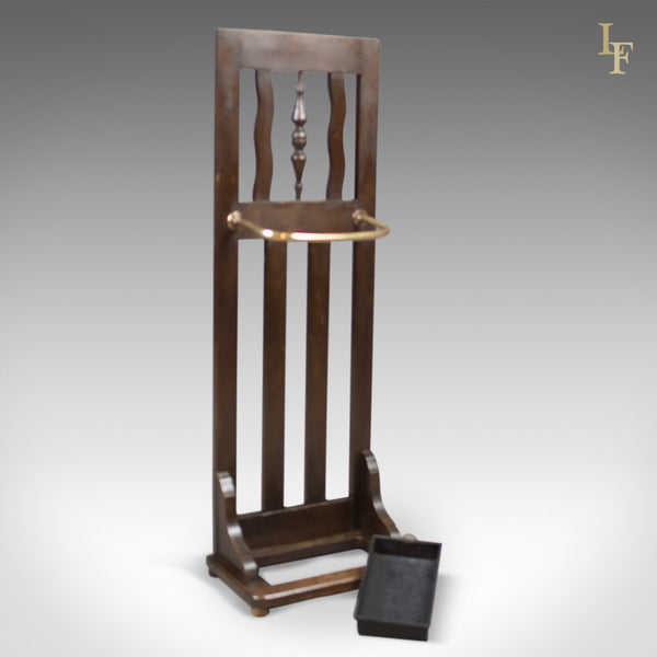 Antique Stick Stand, Edwardian Oak Hall Valet c.1910 - London Fine Antiques
