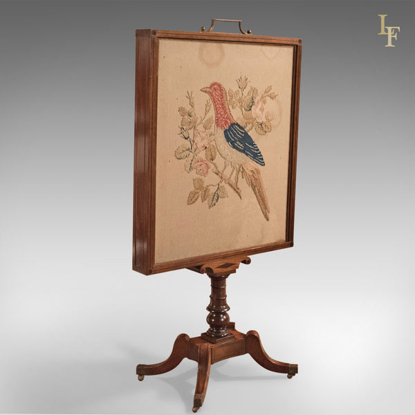 Antique Tapestry Display Stand, Regency Mahogany Needlepoint - London Fine Antiques