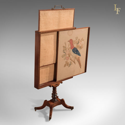Antique Tapestry Display Stand, Regency Mahogany Needlepoint - London Fine Antiques