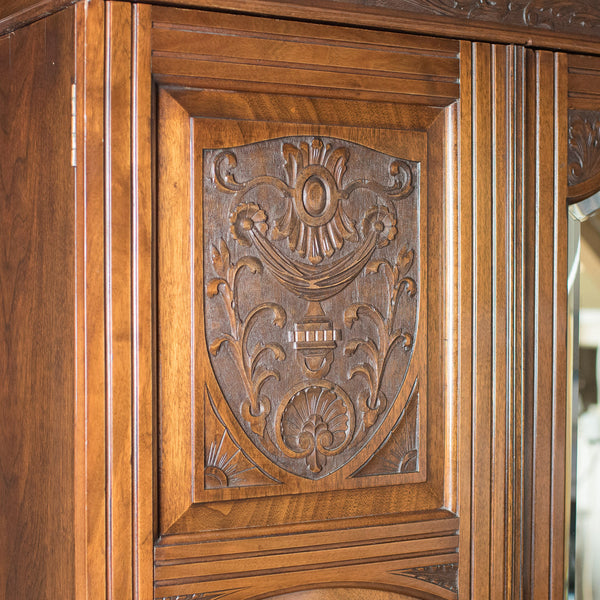 Antique Wardrobe, Victorian Mirrored Cupboard c.1880 - London Fine Antiques