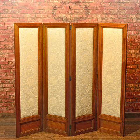 Edwardian Four Fold Walnut Screen, c.1910 - London Fine Antiques
