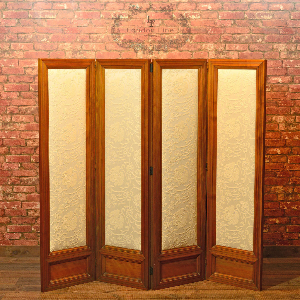 Edwardian Four Fold Walnut Screen, c.1910 – London Fine Antiques
