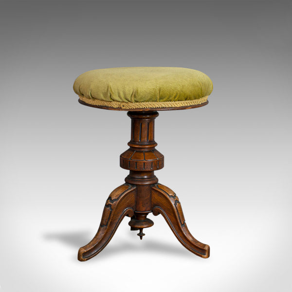 Antique Adjustable Piano Stool, English, Victorian, Walnut, Music, Seat c.1870 - London Fine Antiques