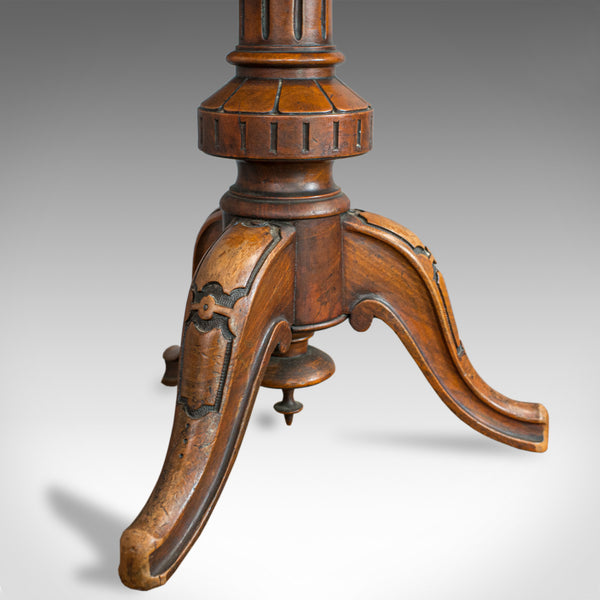 Antique Adjustable Piano Stool, English, Victorian, Walnut, Music, Seat c.1870 - London Fine Antiques