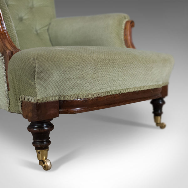 Antique Armchair, English, Victorian, Button Back, Club Chair, Circa 1890 - London Fine Antiques