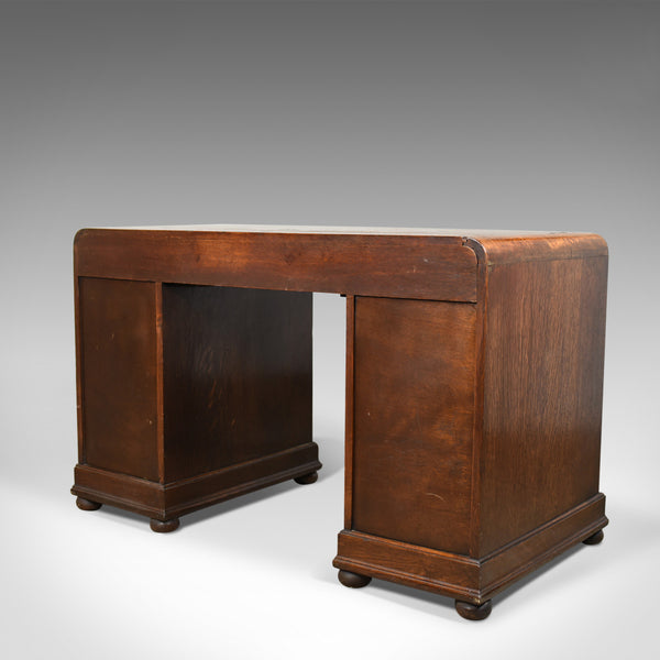 Antique Art Deco Desk, English Oak, Early 20th Century Circa 1930 - London Fine Antiques