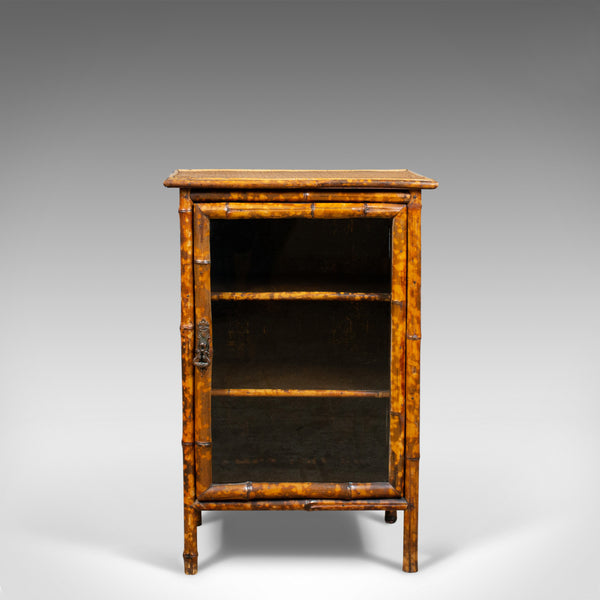 Antique Bamboo Cabinet, Victorian, Oriental, Bedside, Rattan, Glazed, Circa 1900 - London Fine Antiques