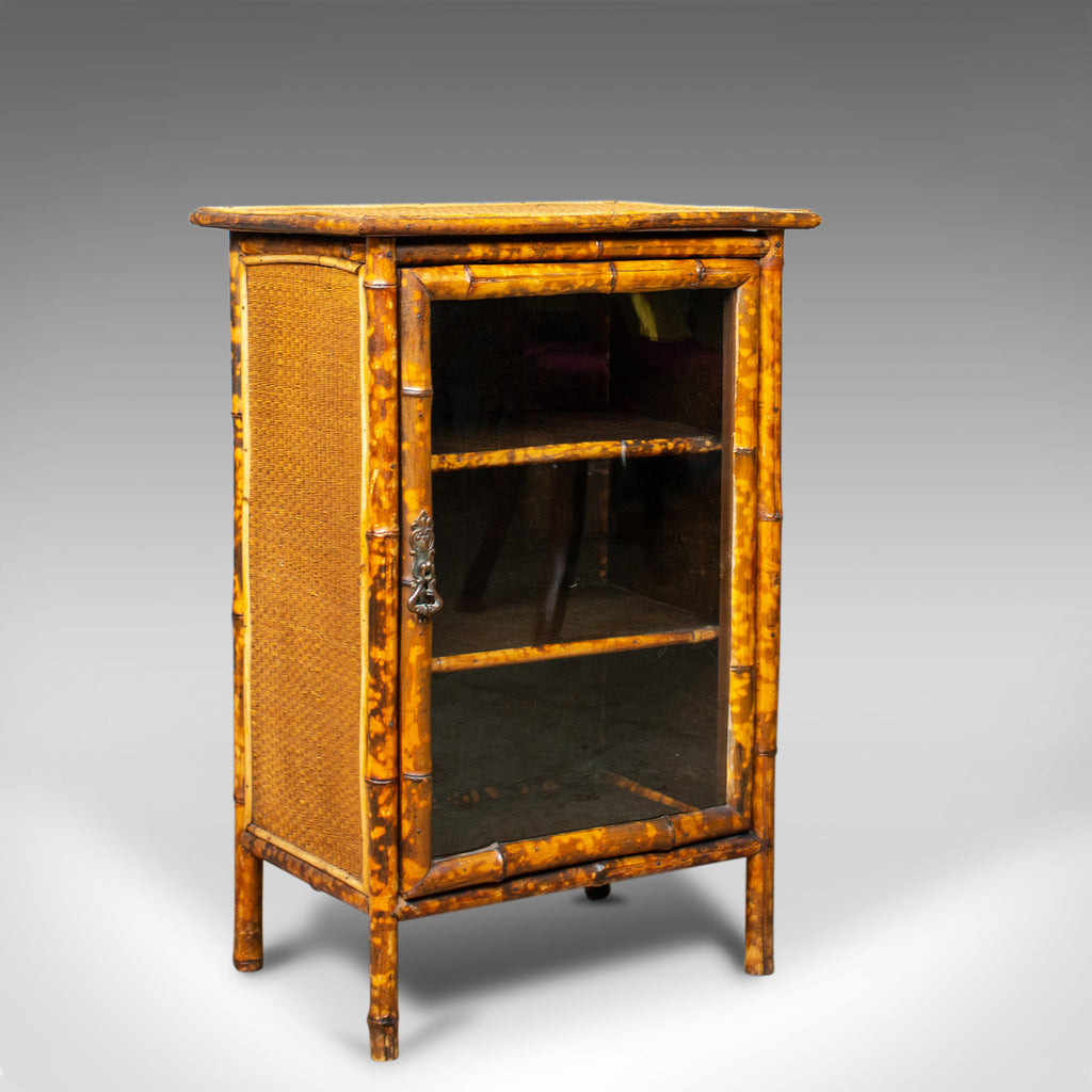 Antique Bamboo Cabinet, Victorian, Oriental, Bedside, Rattan, Glazed, Circa 1900 - London Fine Antiques