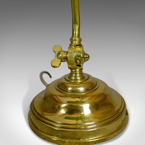 Antique Barristers Desk Lamp, Heavy, English, Brass, Glass, Edwardian Circa 1910 - London Fine Antiques
