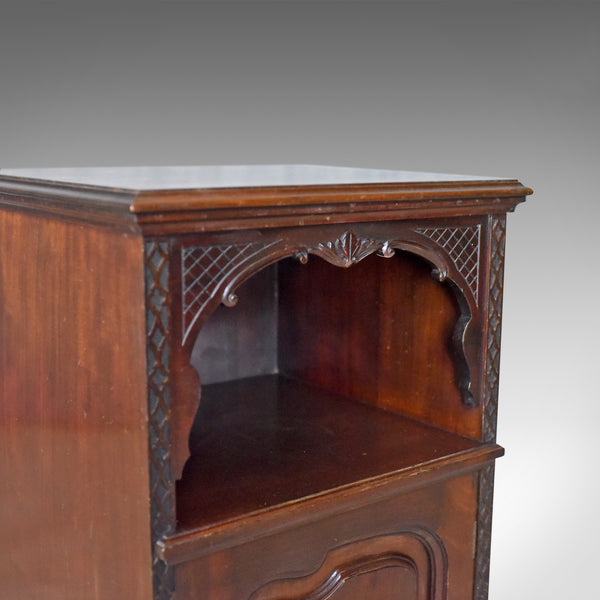 Antique Bedside Cabinet, Carved Mahogany, Nightstand, English, Circa 1910 - London Fine Antiques