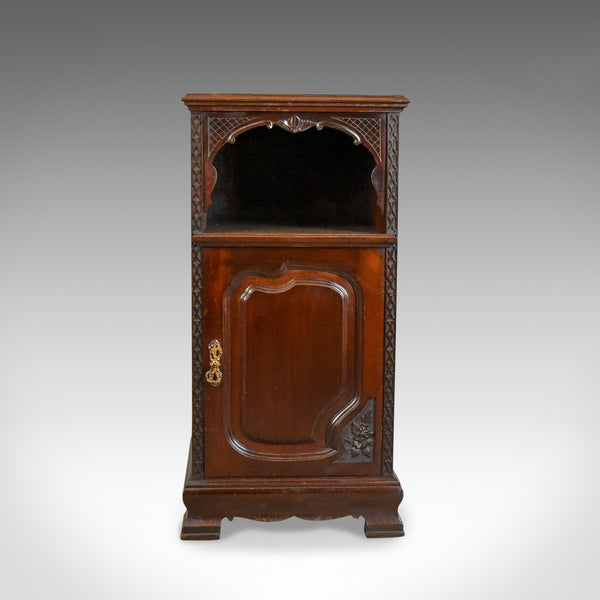 Antique Bedside Cabinet, Carved Mahogany, Nightstand, English, Circa 1910 - London Fine Antiques