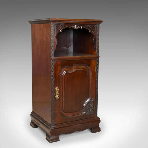 Antique Bedside Cabinet, Carved Mahogany, Nightstand, English, Circa 1910 - London Fine Antiques