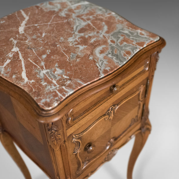 Antique Bedside Cabinet, French 19th Century, Marble Top Pot Cupboard Circa 1890 - London Fine Antiques