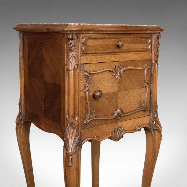 Antique Bedside Cabinet, French 19th Century, Marble Top Pot Cupboard Circa 1890 - London Fine Antiques