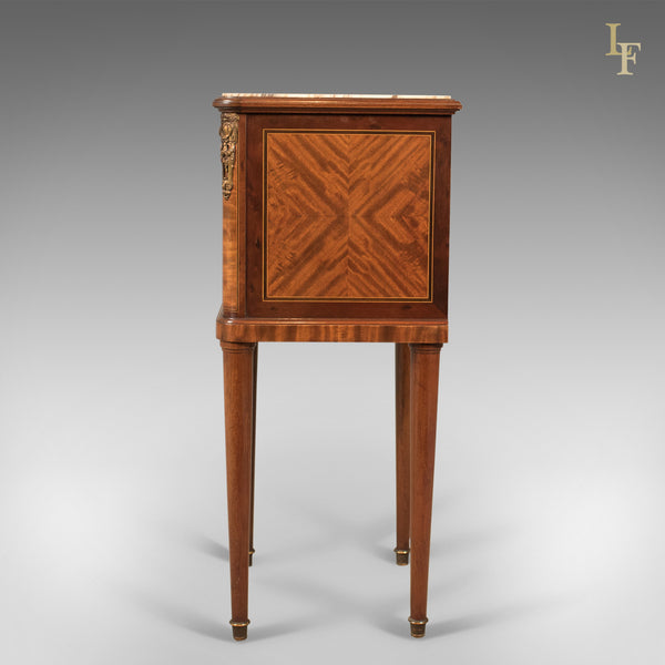 Antique Bedside Cabinet, French Marble Topped Nightstand - London Fine Antiques